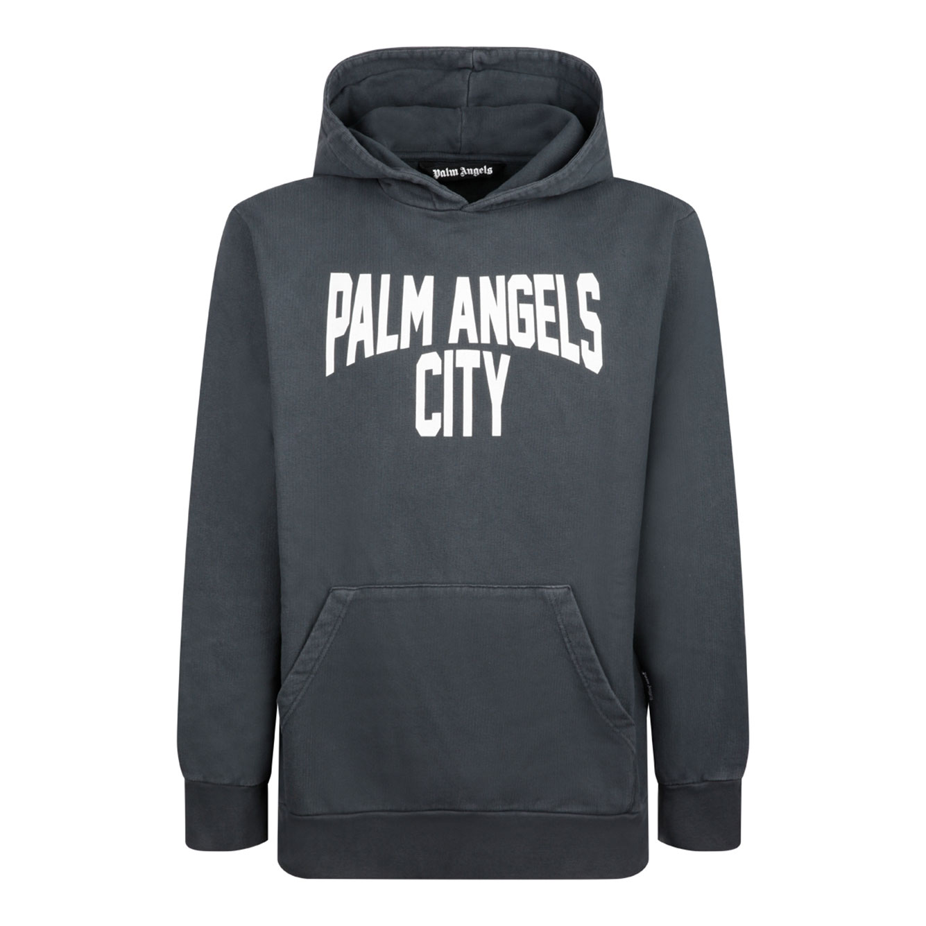 PALM ANGELS 다크 그레이 져지 위브 후드